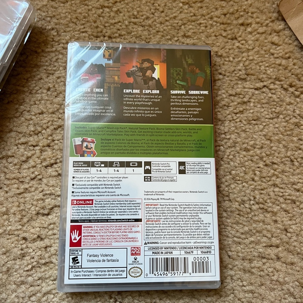 Nintendo Minecraft for Switch (Brand NEW still in Plastic) - Picture 2 of 2